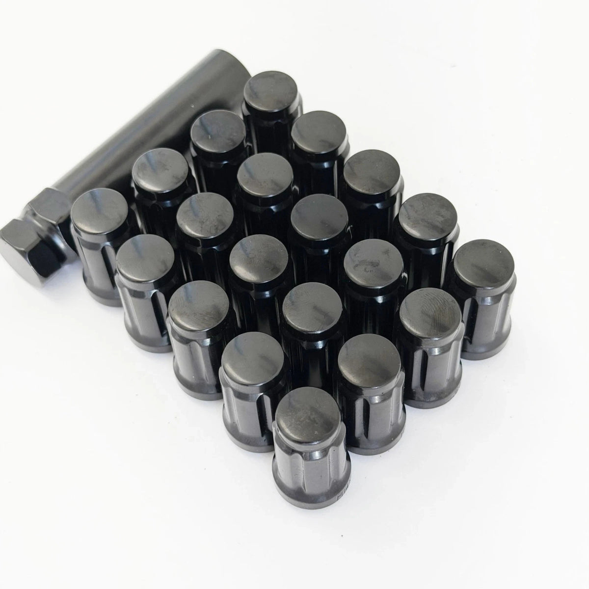 Tuner Spline Lug Nuts M12x1.50 – 60° Conical Acorn (20 Pack + Key) – Black view 5