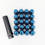 Tuner Spline Lug Nuts M12x1.25 – 60° Conical Acorn (20 Pack + Key) – Blue view 2