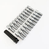 Spline Drive Lug Bolts M12x1.50 28mm – 60° Conical Seat (20 Pack + Key) – Chrome