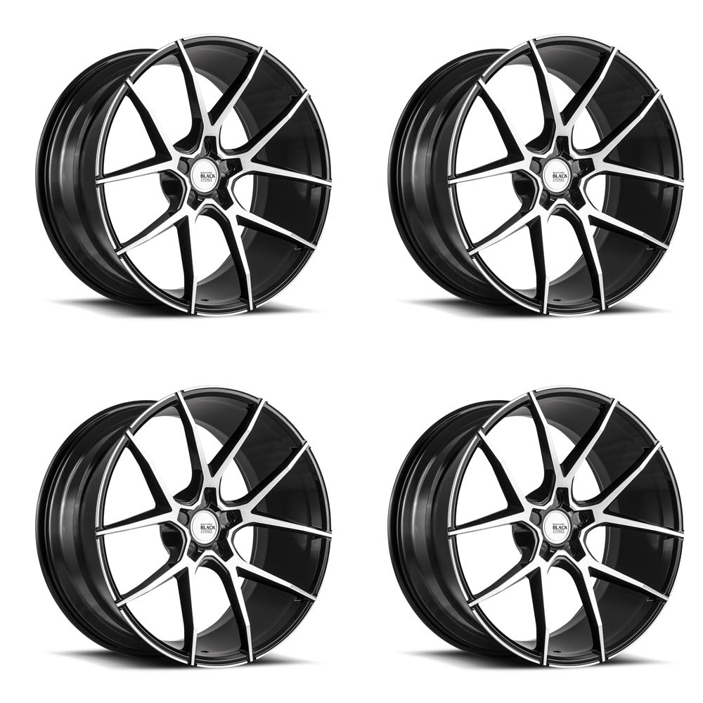 20" SAVINI BM14 MACHINED BLACK CONCAVE WHEELS RIMS FITS BMW 528 530 535 545 550