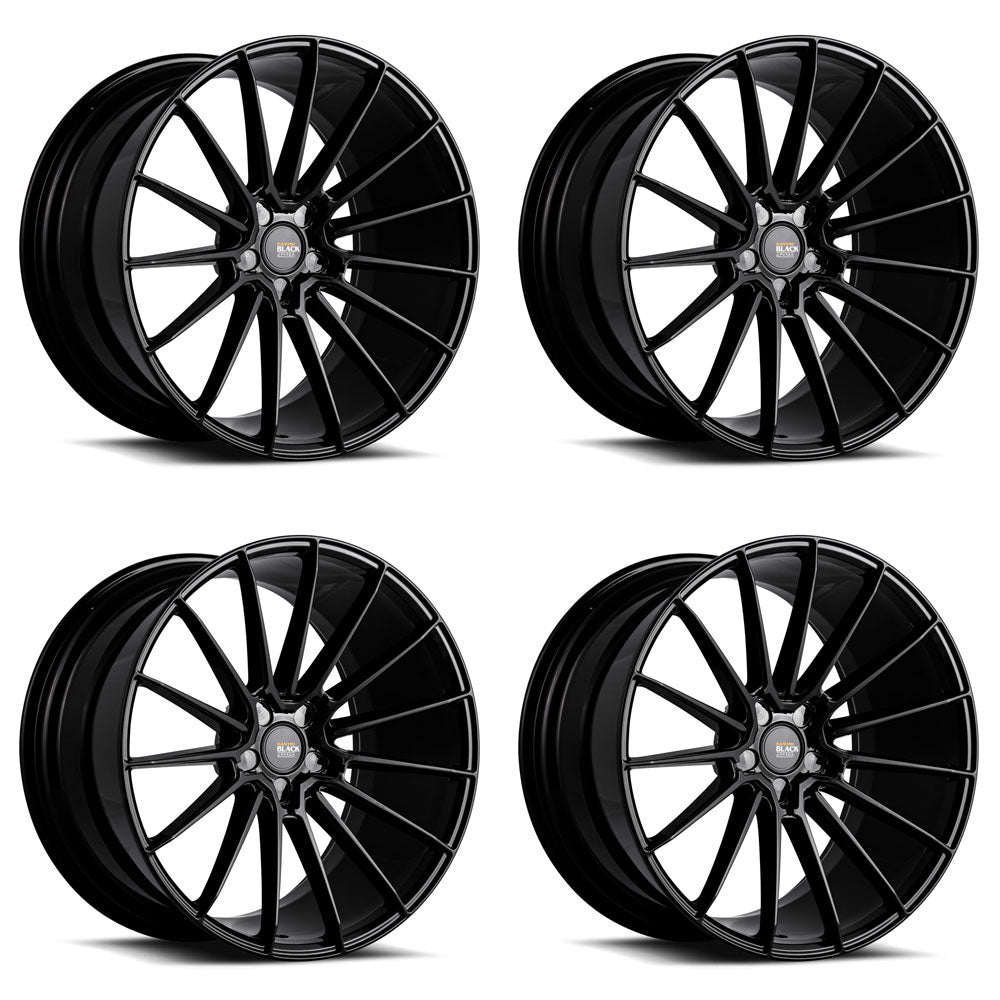 22" SAVINI BM16 BLACK CONCAVE WHEELS RIMS FITS JAGUAR F-PACE