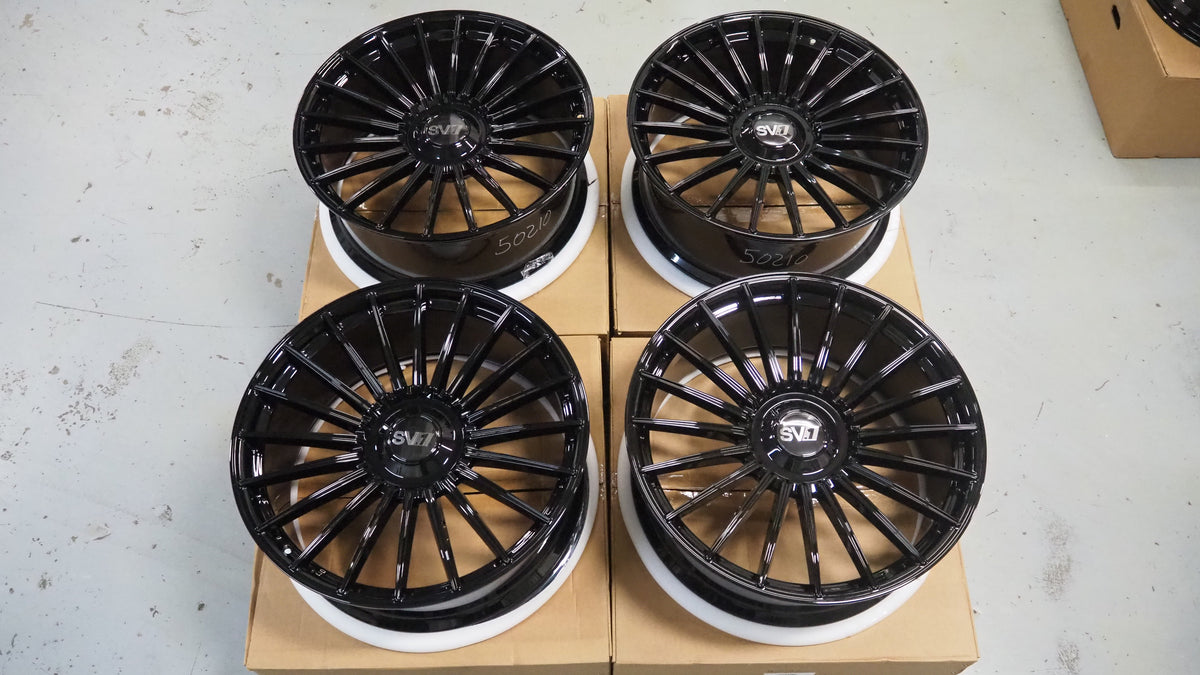 24" Savini SV1 X1 24x10 Black Concave Full Forged Wheels Rims Fits Range Rover