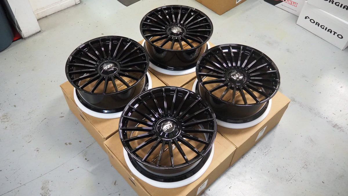 24" Savini SV1 X1 24x10 Black Concave Full Forged Wheels Rims Fits Range Rover