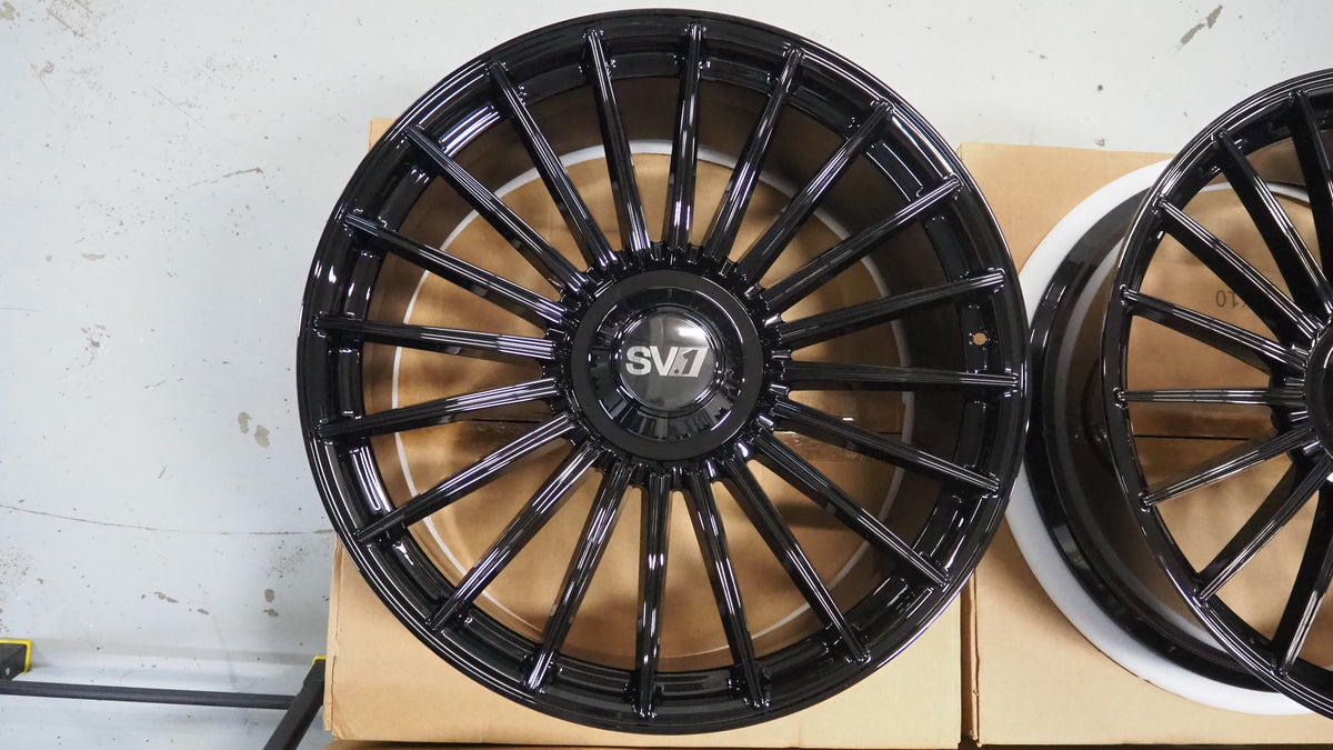 24" Savini SV1 X1 24x10 Black Concave Full Forged Wheels Rims Fits Range Rover