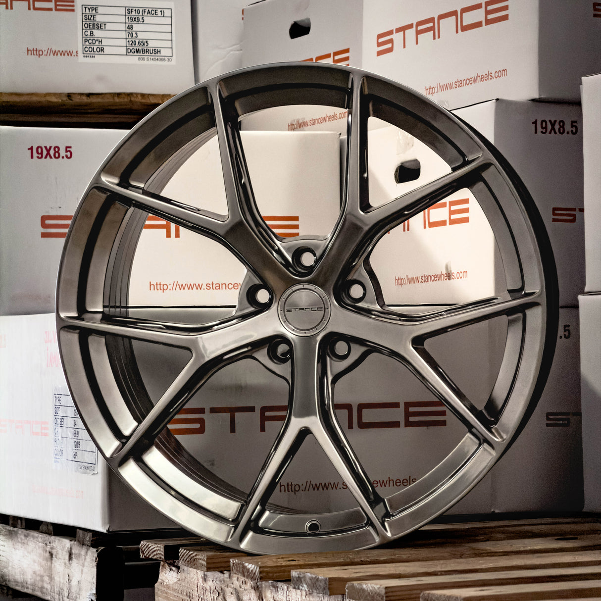 19" Stance SF14 Hyper Black Wheels Rims Fits Mercedes W212 E Class