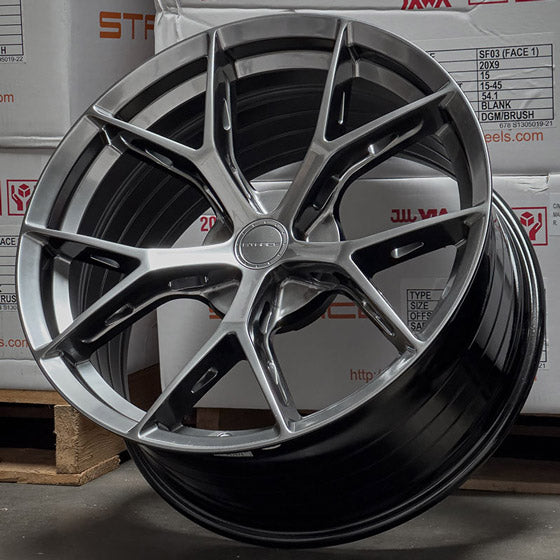 19" Stance SF14 Hyper Black Concave Wheels Rims Fits Infiniti G35 Coupe