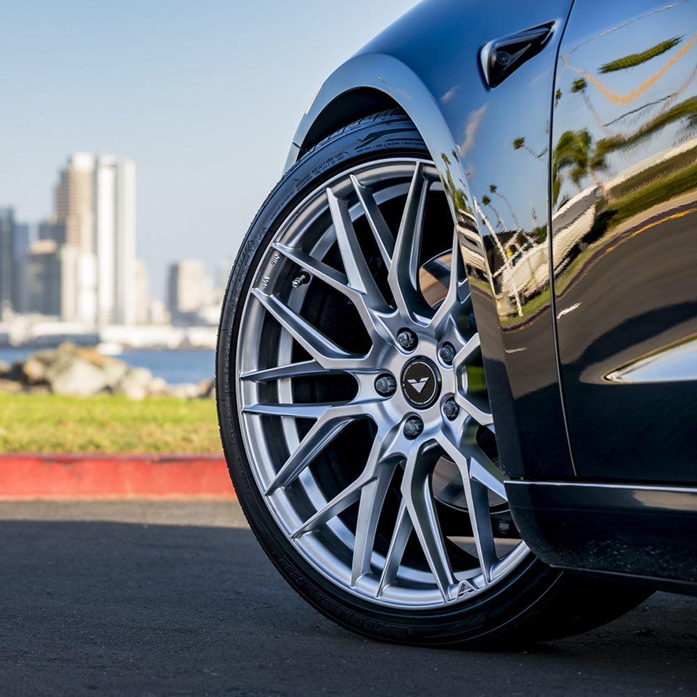 20" Vorsteiner V-FF 107 Silver Forged Concave Wheels Rims Fits Tesla Model Y