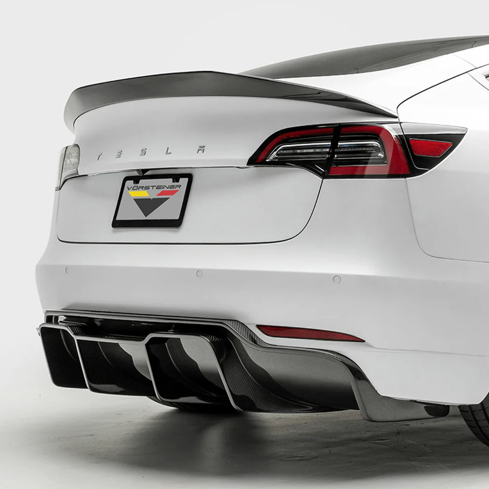 Vorsteiner Aero Volta Rear Diffuser TrackEdition Carbon Fiber Fits Tesla Model 3
