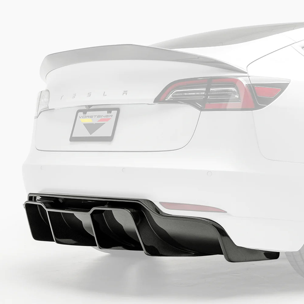 Vorsteiner Aero Volta Rear Diffuser TrackEdition Carbon Fiber Fits Tesla Model 3