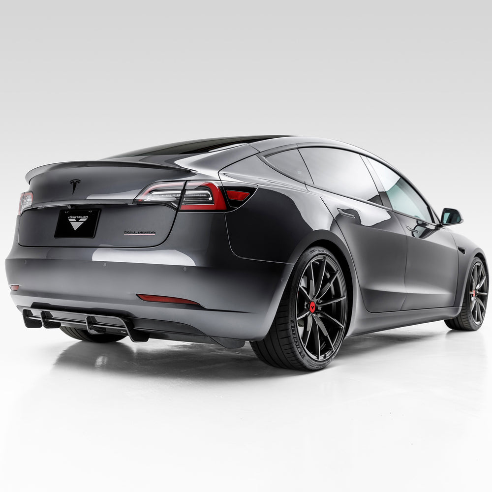 Vorsteiner Aero Volta Rear Diffuser Carbon Fiber 2x2 Glossy Fits Tesla Model 3