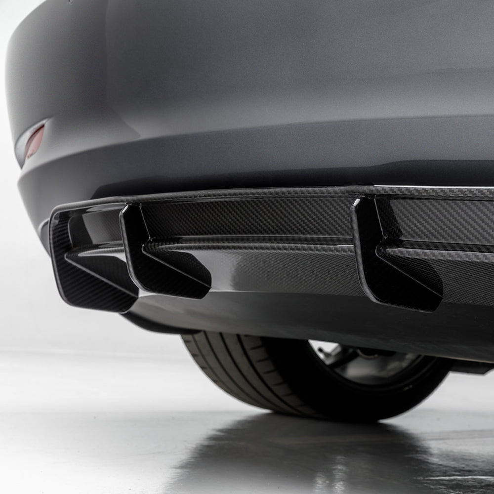 Vorsteiner Aero Volta Rear Diffuser Carbon Fiber 2x2 Glossy Fits Tesla Model 3