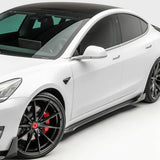 Vorsteiner Aero Volta Side Skirts Carbon Fiber 2x2 Glossy Fits Tesla Model 3