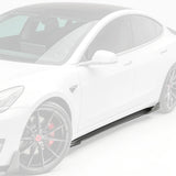 Vorsteiner Aero Volta Side Skirts Carbon Fiber 2x2 Glossy Fits Tesla Model 3