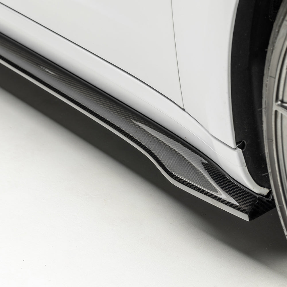 Vorsteiner Aero Volta Side Skirts Carbon Fiber 2x2 Glossy Fits Tesla Model 3