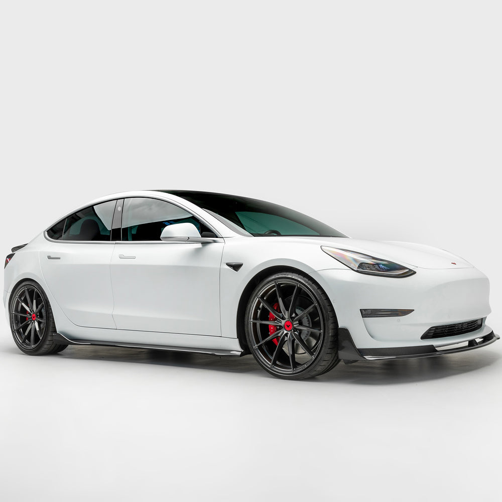 Vorsteiner Aero Volta Front Spoiler Carbon Fiber 2x2 Glossy Fits Tesla Model 3