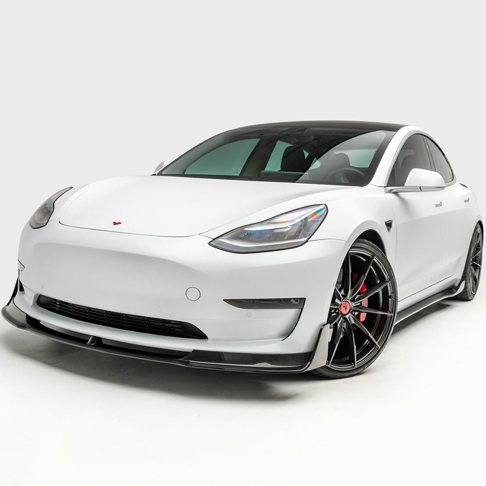 Vorsteiner Aero Volta Front Spoiler Carbon Fiber 2x2 Glossy Fits Tesla Model 3