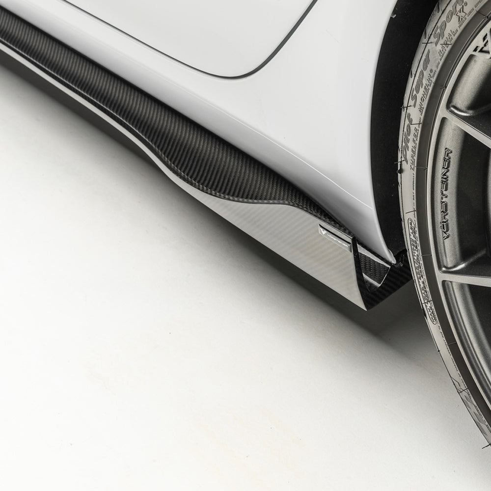 Vorsteiner Aero Volta Side Skirts Carbon Fiber 2x2 Glossy Fits Tesla Model 3