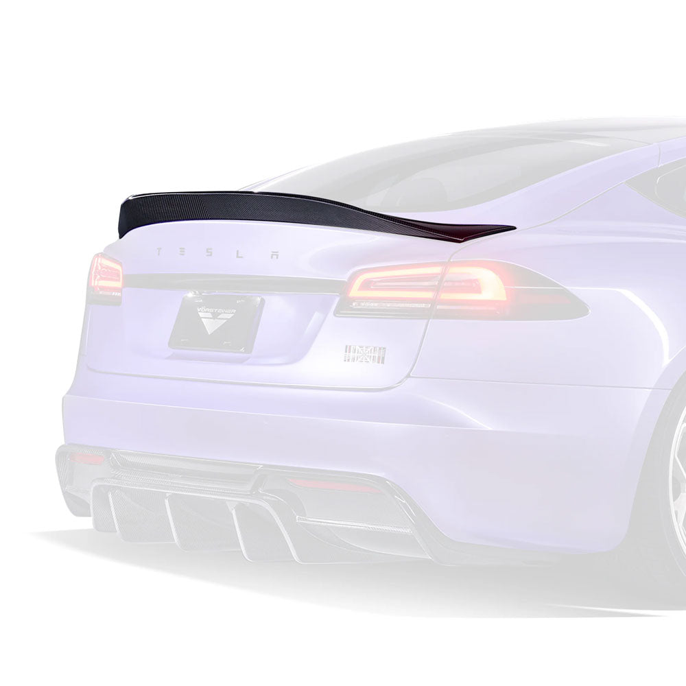 Vorsteiner Aero VRS Decklid Spoiler Carbon Fiber 2x2 Glossy Fits Tesla S Plaid