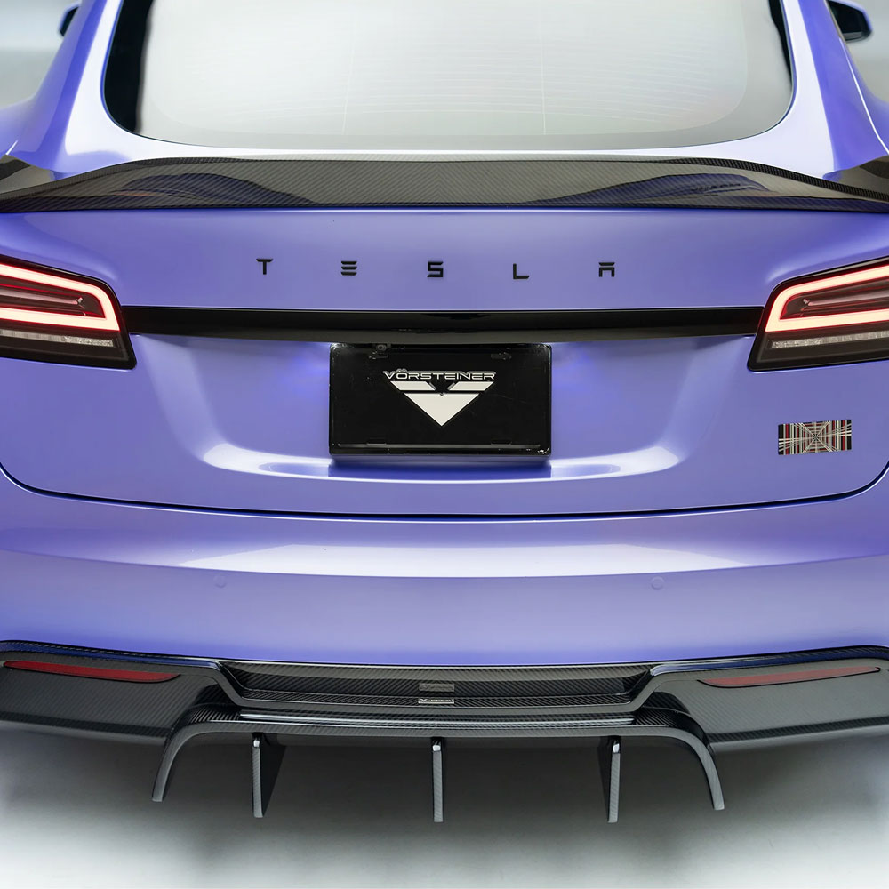 Vorsteiner Aero VRS Rear Diffuser Carbon Fiber 2x2 Glossy Fits Tesla S Plaid