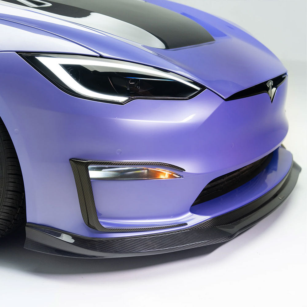 Vorsteiner Aero VRS Add On Bumper Flares Carbon Fiber Glossy Fits Tesla S Plaid