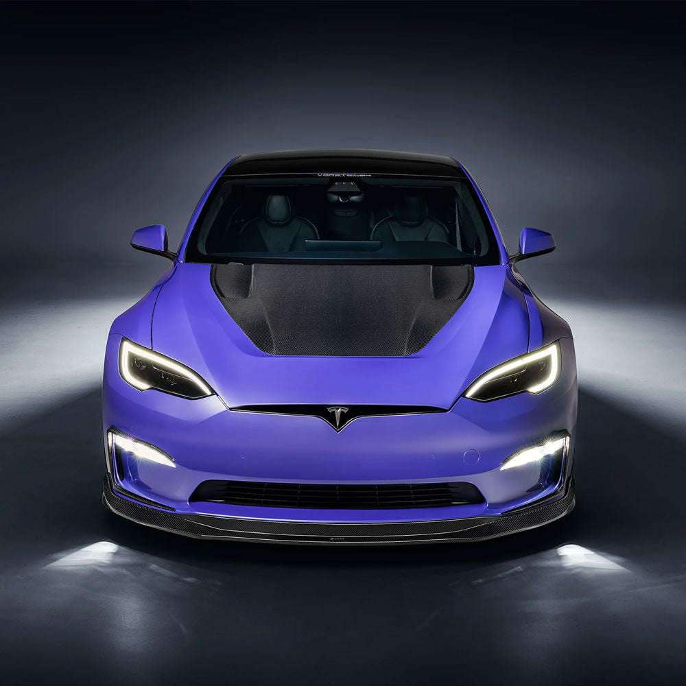 Vorsteiner Aero VRS Front Spoiler Carbon Fiber 2x2 Glossy Fits Tesla S Plaid