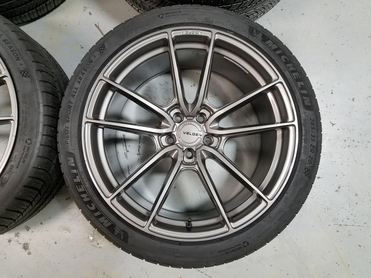 20" Velgen VF5 Grey Forged Concave Wheels Rims Michelin Tires Fits Ford Mustang