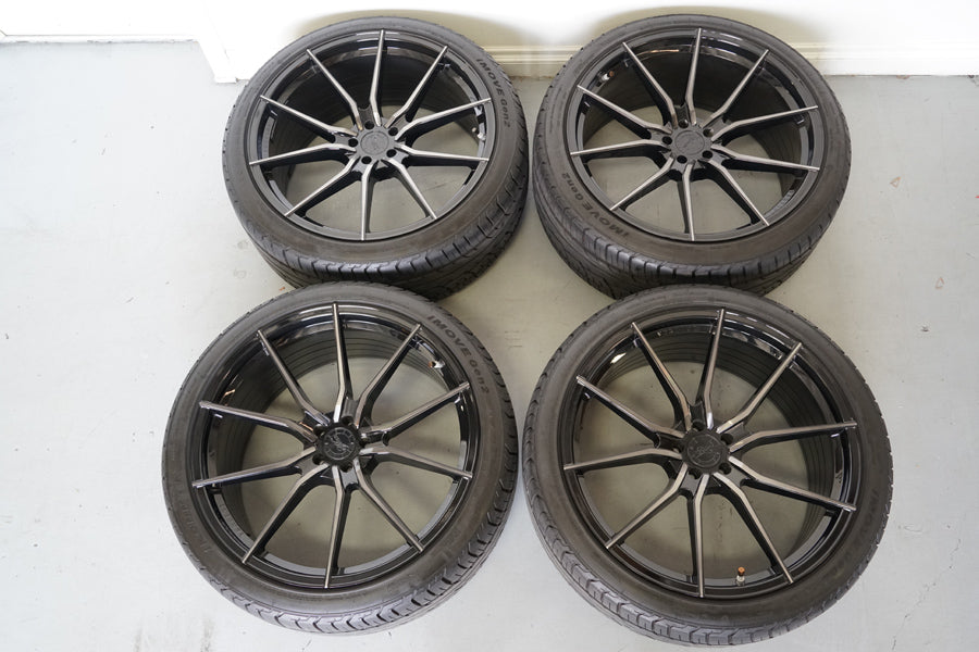 22" VERTINI RF1.2 BLACK FLOW FORM CONCAVE WHEELS RIMS FITS JAGUAR F-PACE