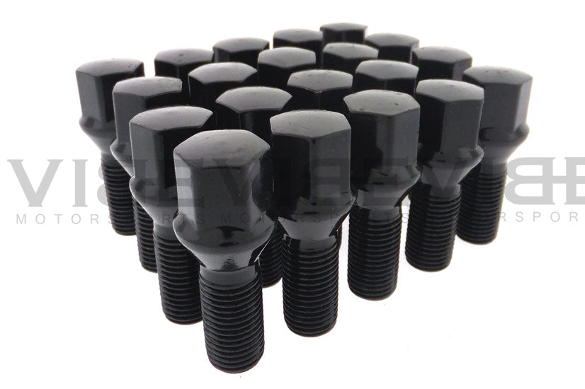 28MM Black Conical Bolts 14x1.25