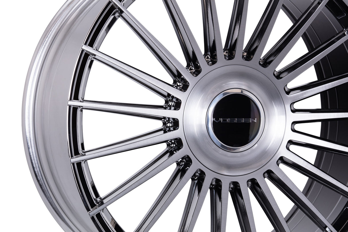 24" Vossen HF8 EMC Polished / Brushed 24x10 Wheels Fits Toyota Sequoia 3rd Gen