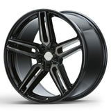 19" Vossen HF1 Black 19x10 20x12 Concave Wheels Rims Fits Chevrolet Corvette C7
