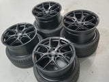 19/20" Vossen HF5 Satin Black 19x10 20x12 Concave Wheels Rims Fit Chevrolet Corvette C7 Z06 Grand Sport