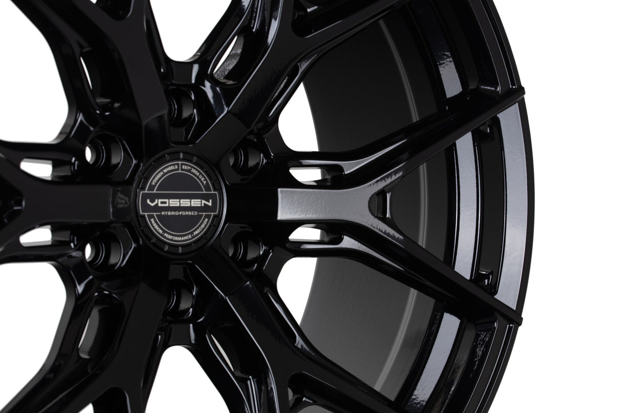 22" Vossen HF6-4 Gloss Black 22x9.5 Concave Wheels Rims Fits Cadillac Escalade