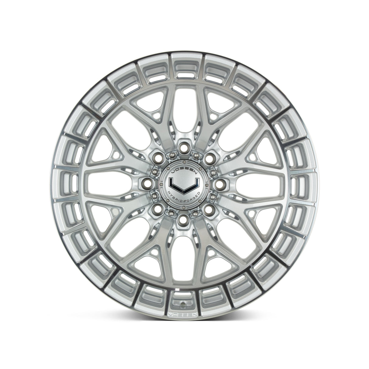 22" Vossen HFX1 Silver Polished 22x10 Wheels Fits Chevy Silverado 2500HD 3500HD