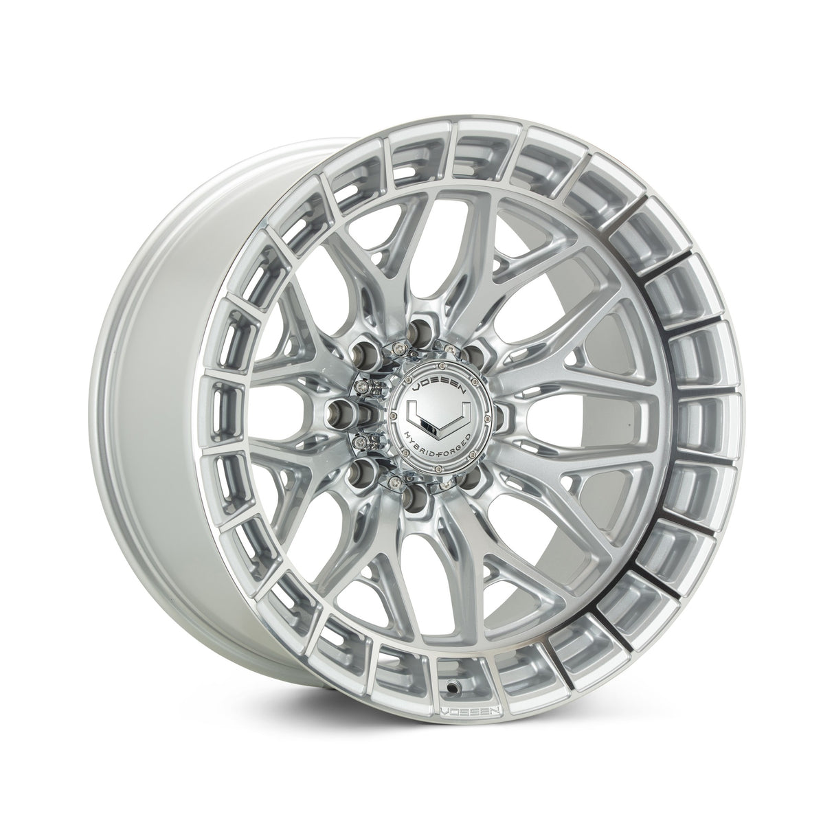 20" Vossen HFX1 Silver Polished 20x9 Wheels Fits Chevy Silverado 2500HD 3500HD