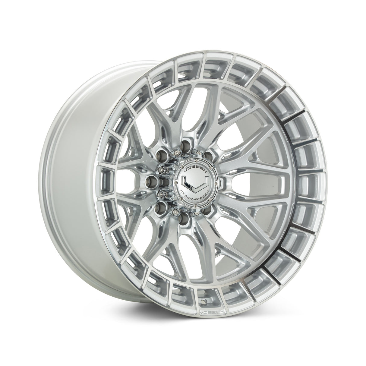 22" Vossen HFX1 Silver Polished 22x10 Wheels Fits Chevy Silverado 2500HD 3500HD