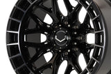 22" Vossen HFX1 Tinted Gloss Black 22x10 Wheels Fits Chevy Silverado 2500HD