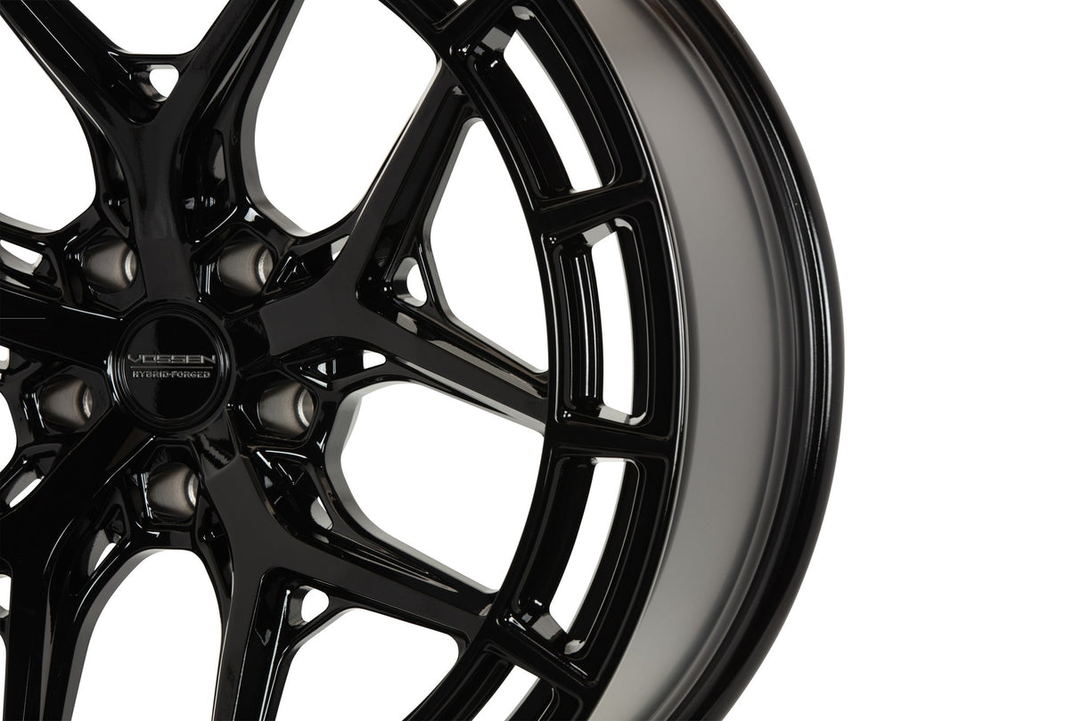 19" Vossen HFX1 Gloss Black 19x8.5 Concave Wheels Rims Fits Audi C7 A6